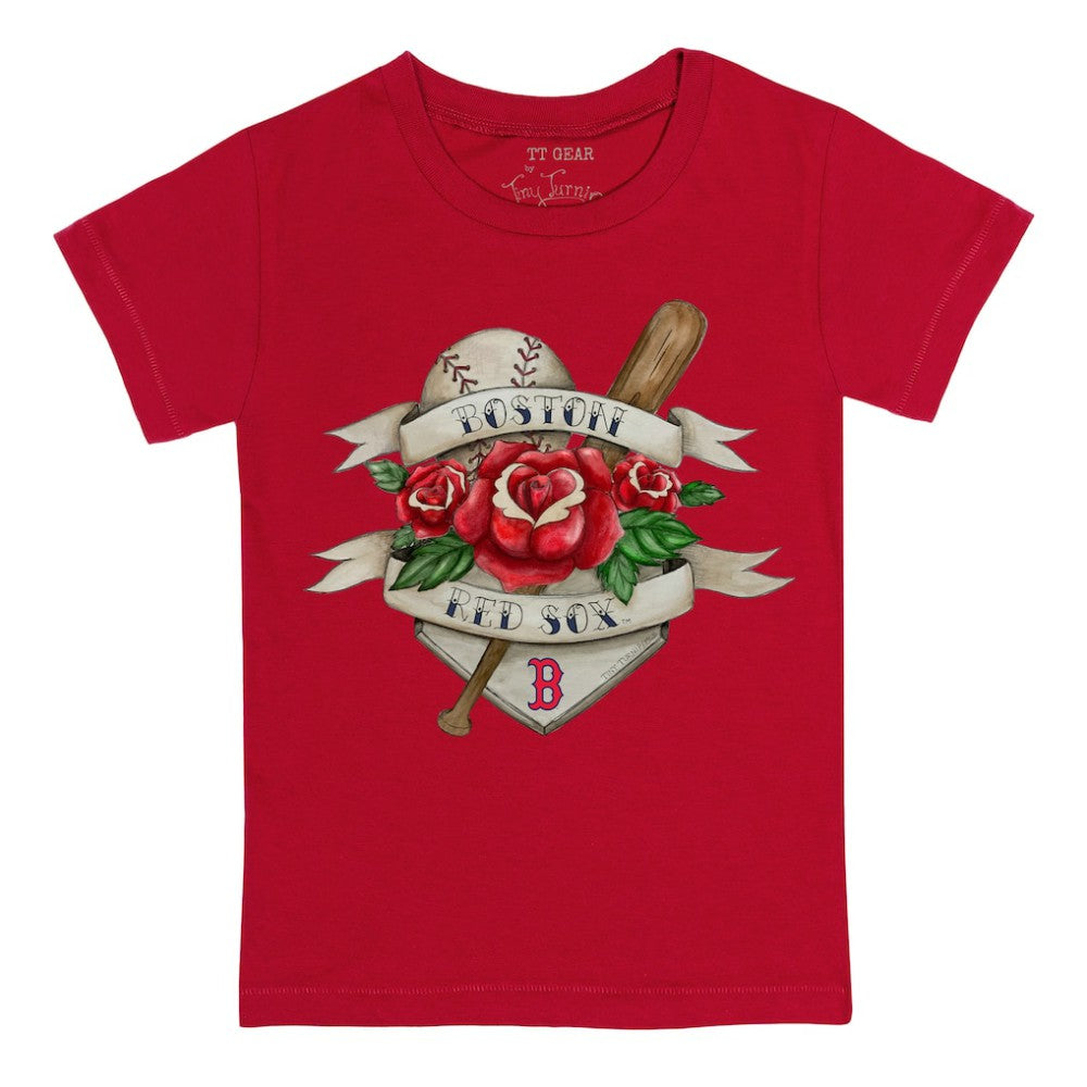 Boston Red Sox Tiny Turnip Youth Tattoo Rose T-Shirt - Red - MLB Lifestyle