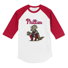 Philadelphia Phillies Tiny Turnip Youth Triceratops 3/4-Sleeve Raglan T-Shirt - White/Red - MLB on Sale