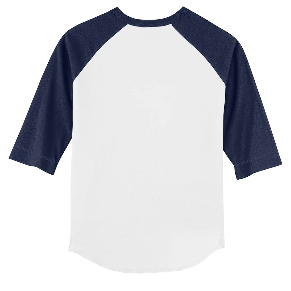 Detroit Tigers Tiny Turnip Youth Triceratops 3/4-Sleeve Raglan T-Shirt - White/Navy - MLB Discount