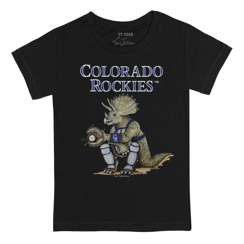 Colorado Rockies Tiny Turnip Youth Triceratops T-Shirt - Black - MLB Discount