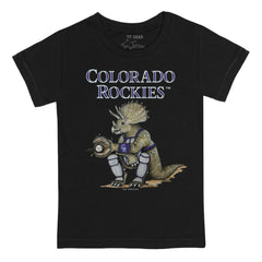 Colorado Rockies Tiny Turnip Youth Triceratops T-Shirt - Black - MLB Discount