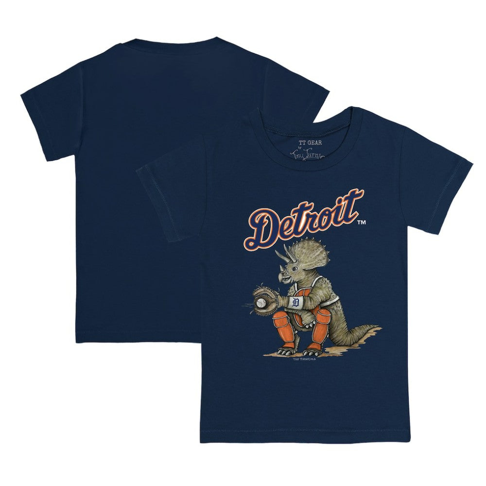 Detroit Tigers Tiny Turnip Youth Triceratops T-Shirt - Navy - MLB on Sale