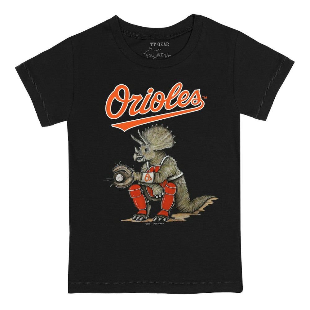 Baltimore Orioles Tiny Turnip Youth Triceratops T-Shirt - Black - MLB Discount