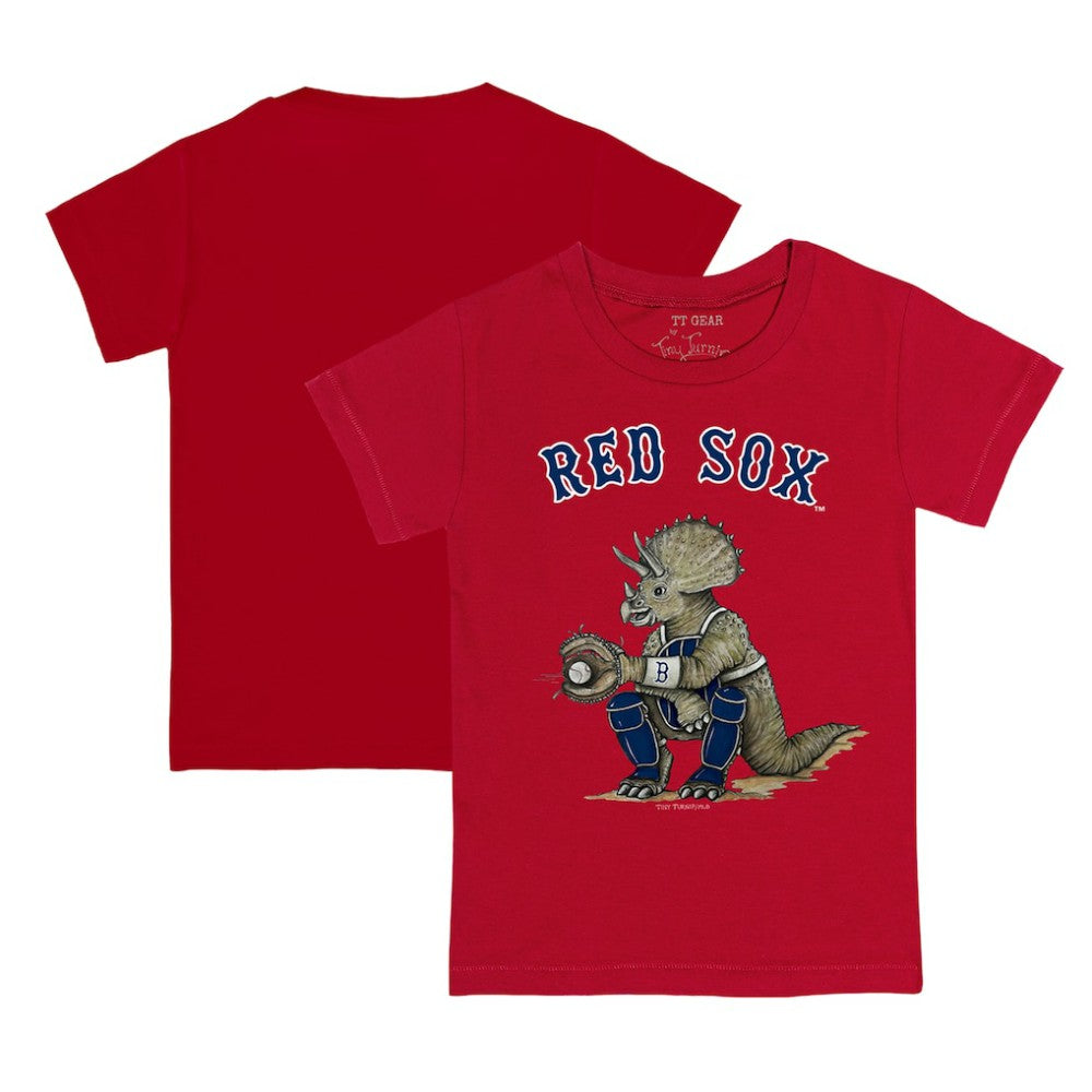 Boston Red Sox Tiny Turnip Youth Triceratops T-Shirt - Red - MLB Discount
