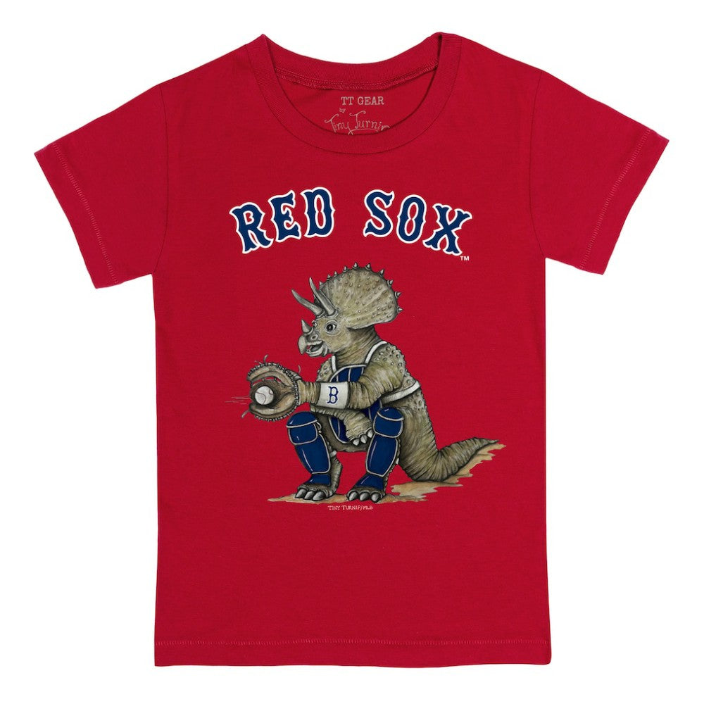 Boston Red Sox Tiny Turnip Youth Triceratops T-Shirt - Red - MLB Discount