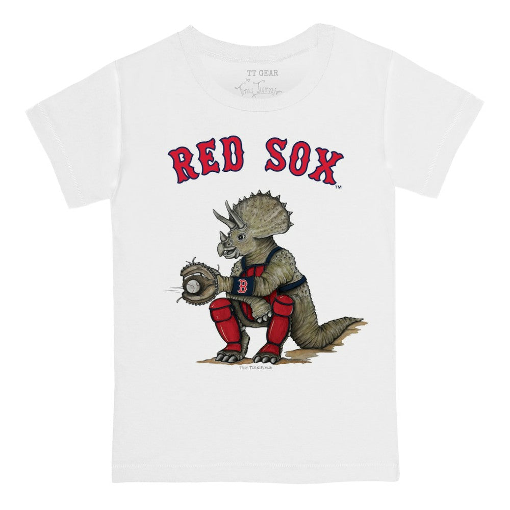 Boston Red Sox Tiny Turnip Youth Triceratops T-Shirt - White - MLB on Sale