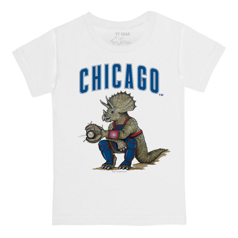 Chicago Cubs Tiny Turnip Youth Triceratops T-Shirt - White - MLB Online