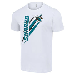 San Jose Sharks Starter Color Scratch T-Shirt - White - NHL 201076131