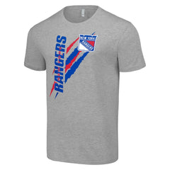 New York Rangers Starter Color Scratch T-Shirt - Heather Gray - NHL 201076160