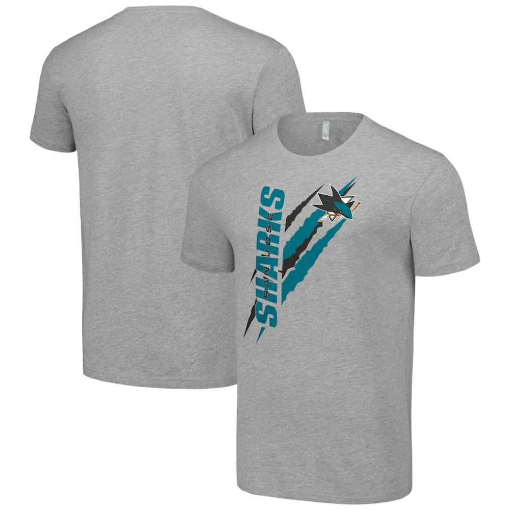 San Jose Sharks Starter Color Scratch T-Shirt - Heather Gray - NHL 201076169