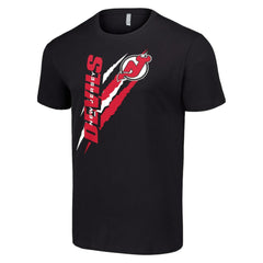 New Jersey Devils Starter Color Scratch T-Shirt - Black - NHL 201076184