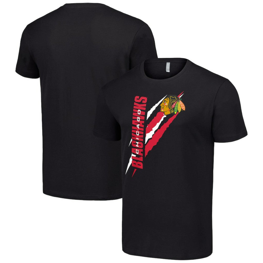 Chicago Blackhawks Starter Color Scratch T-Shirt - Black - NHL 201076189