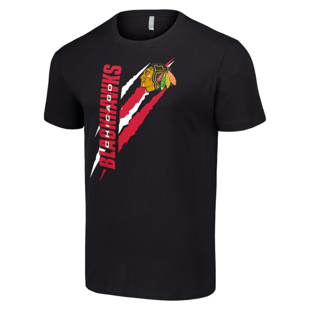 Chicago Blackhawks Starter Color Scratch T-Shirt - Black - NHL 201076189
