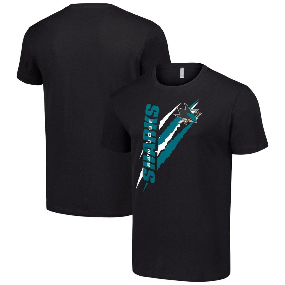 San Jose Sharks Starter Color Scratch T-Shirt - Black - NHL 201076194