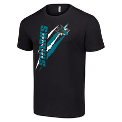 San Jose Sharks Starter Color Scratch T-Shirt - Black - NHL 201076194