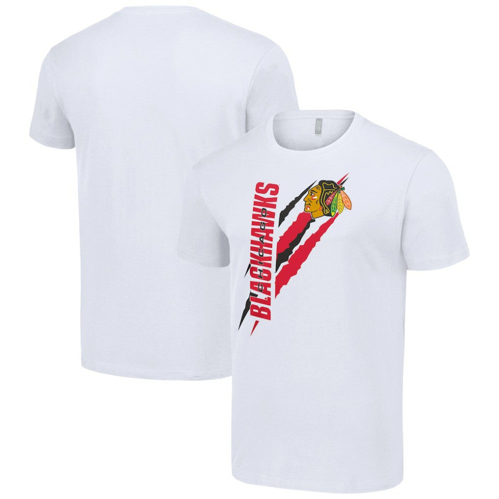Chicago Blackhawks Starter Color Scratch T-Shirt - White - NHL 201076200