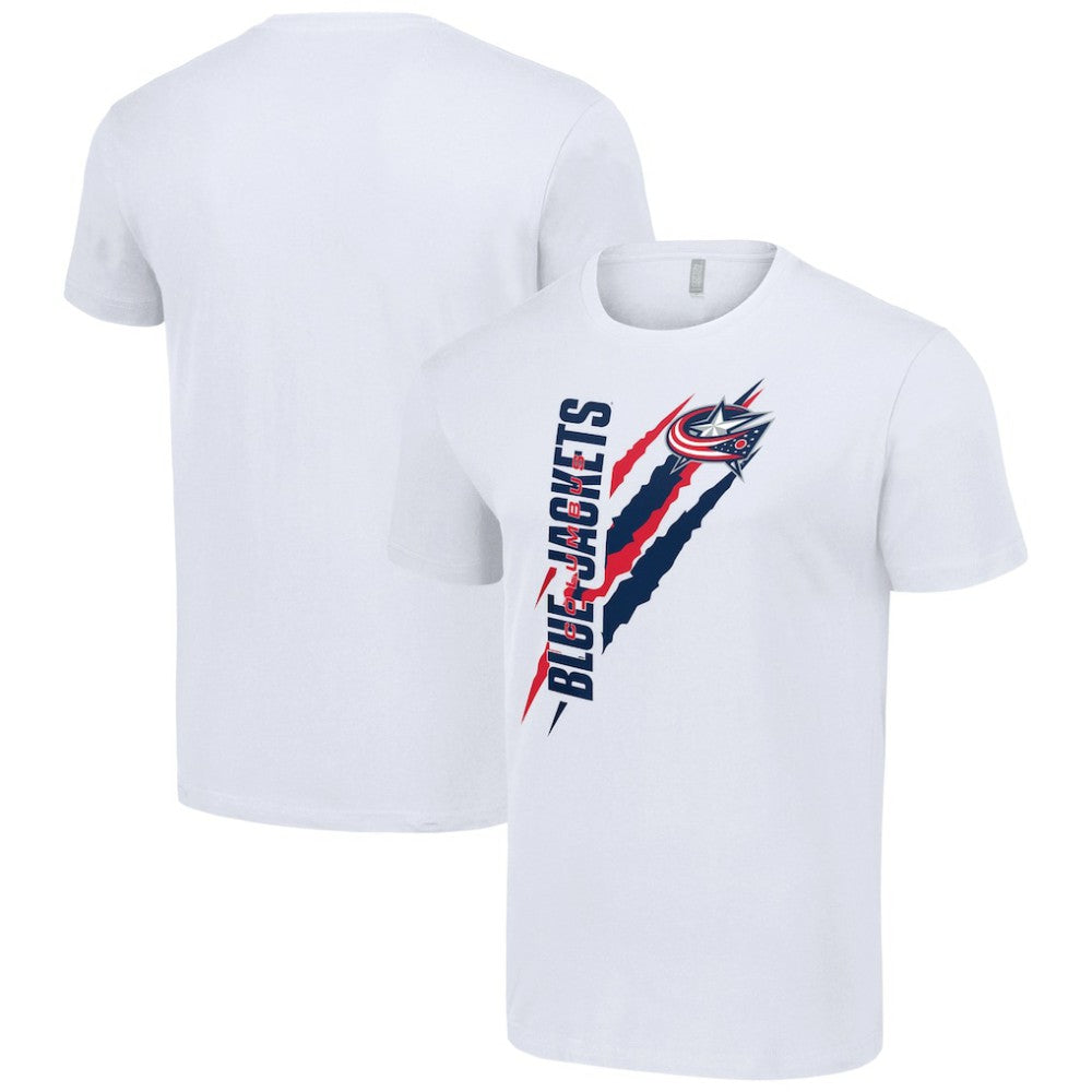 Columbus Blue Jackets Starter Color Scratch T-Shirt - White - NHL 201076205