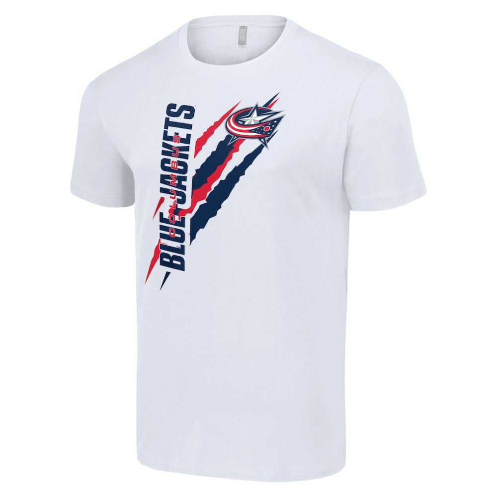 Columbus Blue Jackets Starter Color Scratch T-Shirt - White - NHL 201076205