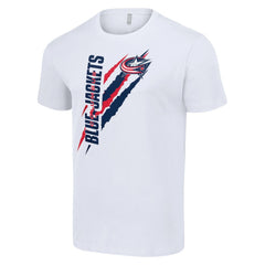 Columbus Blue Jackets Starter Color Scratch T-Shirt - White - NHL 201076205