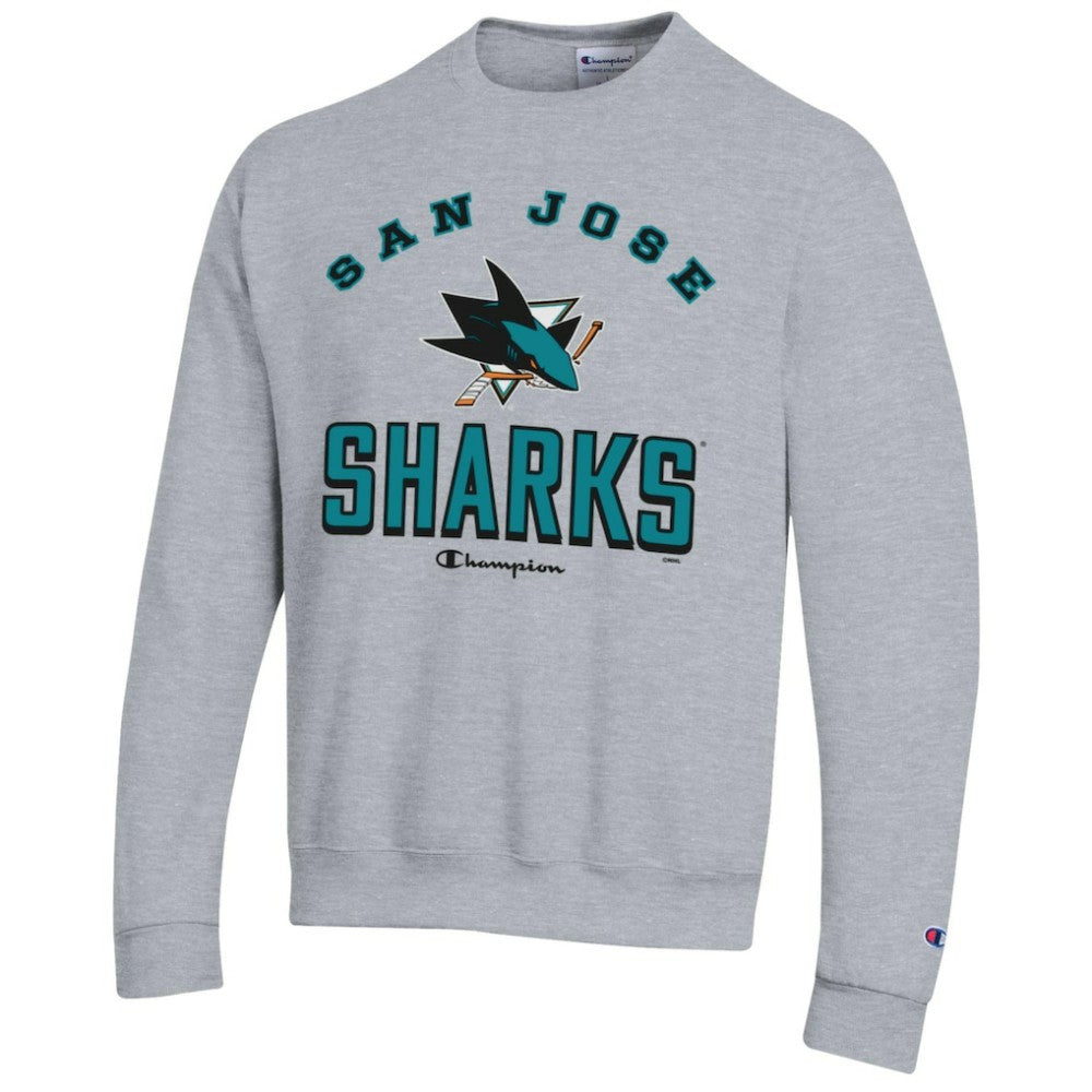 San Jose Sharks Champion Eco Powerblend Crewneck Sweatshirt - Gray - NHL 201078098