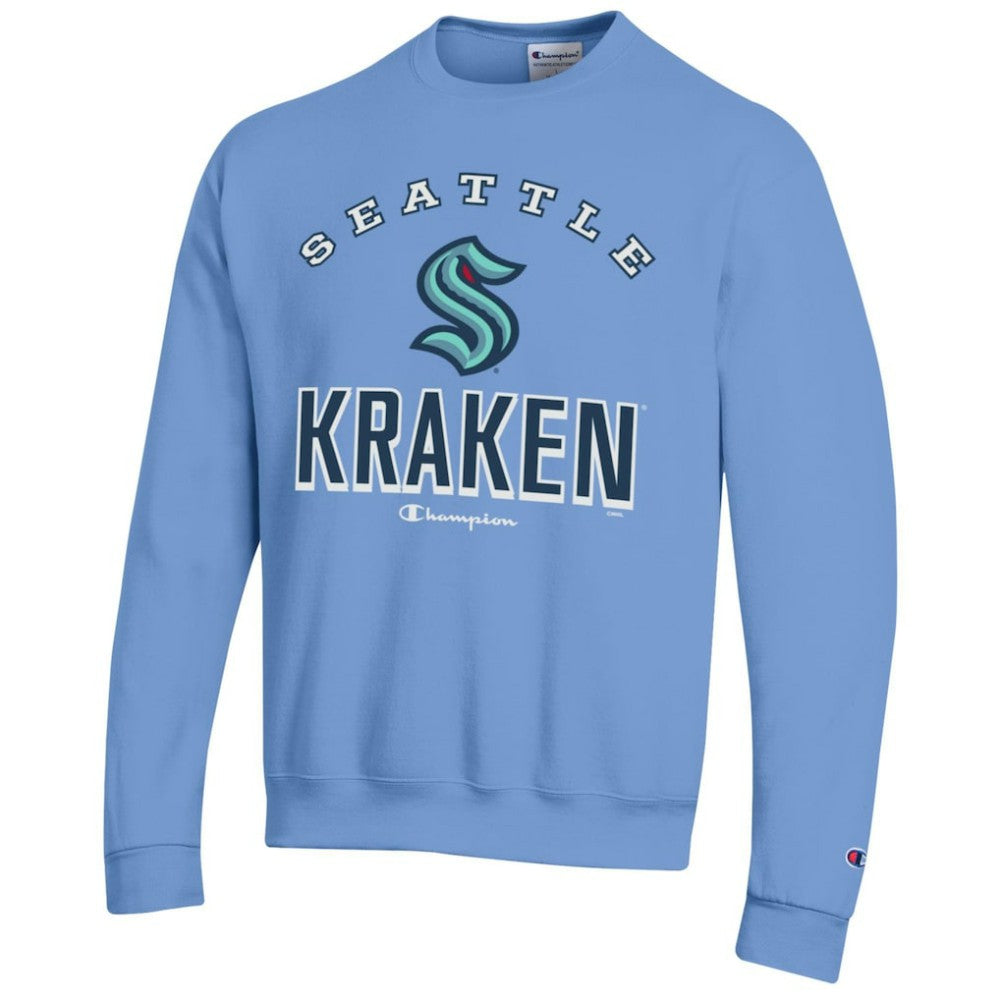 Seattle Kraken Champion Eco Powerblend Crewneck Sweatshirt - Light Blue - NHL 201078099