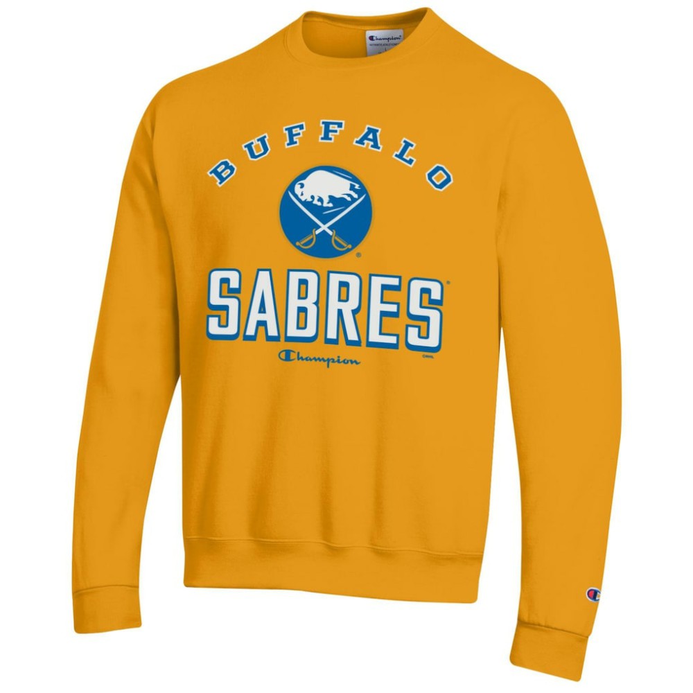 Buffalo Sabres Champion Eco Powerblend Crewneck Sweatshirt - Gold - NHL 201078108