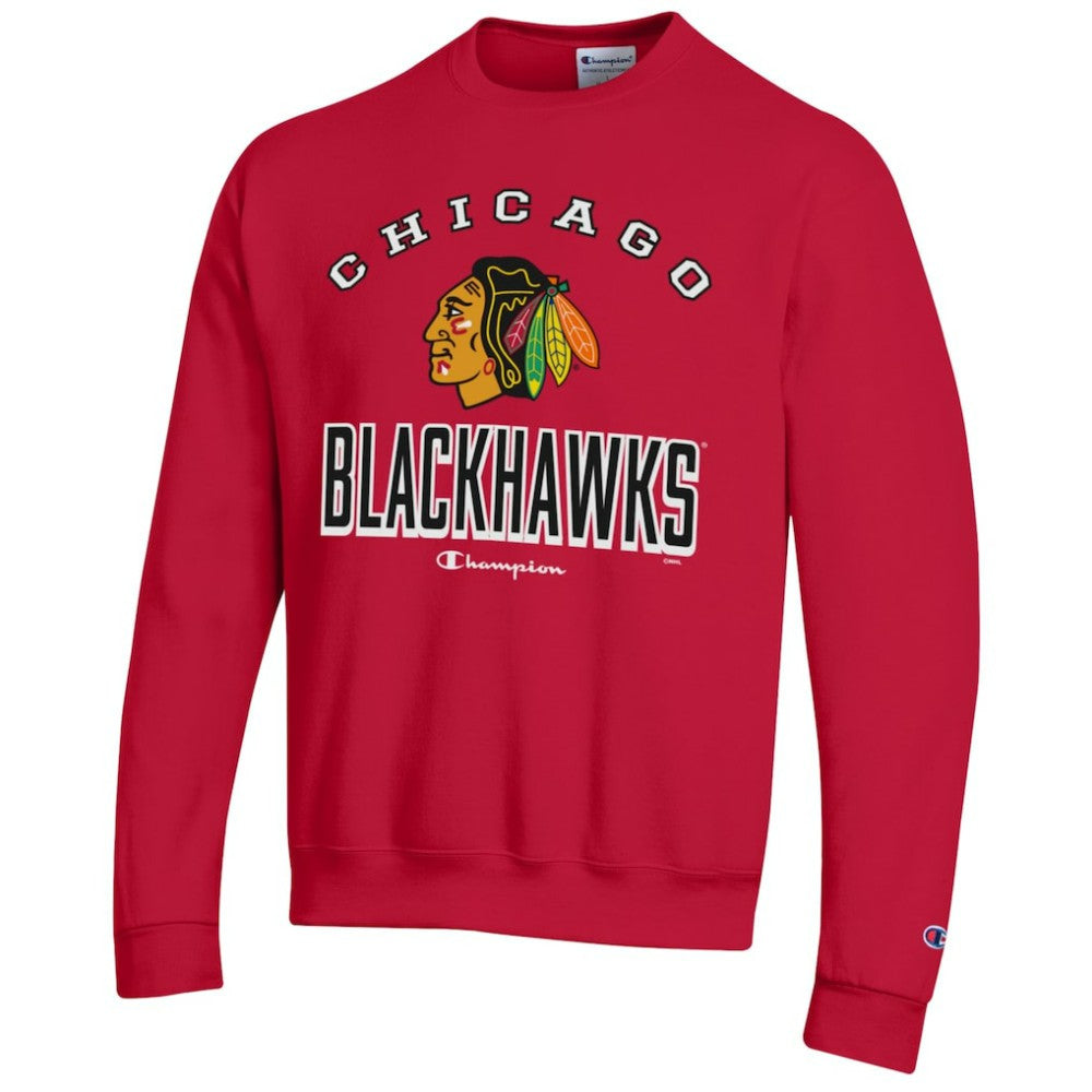 Chicago Blackhawks Champion Eco Powerblend Crewneck Sweatshirt - Red - NHL 201078111