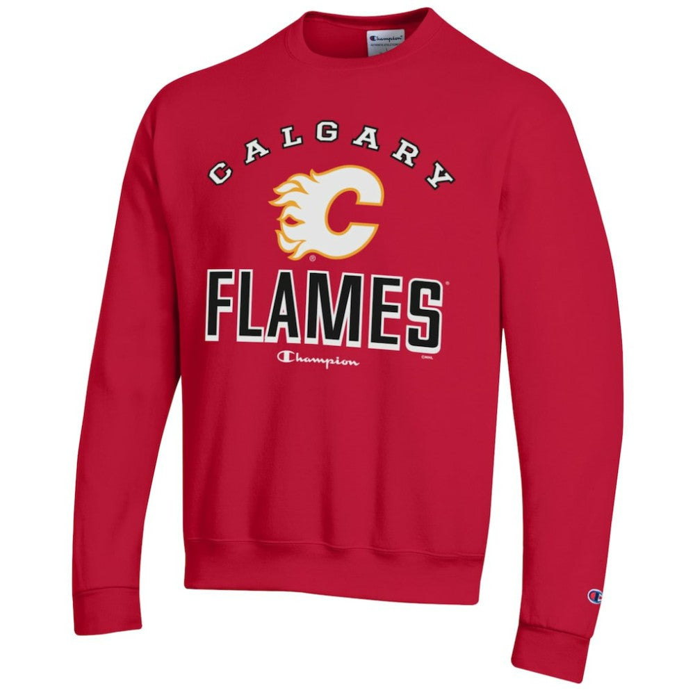 Calgary Flames Champion Eco Powerblend Crewneck Sweatshirt - Red - NHL 201078112