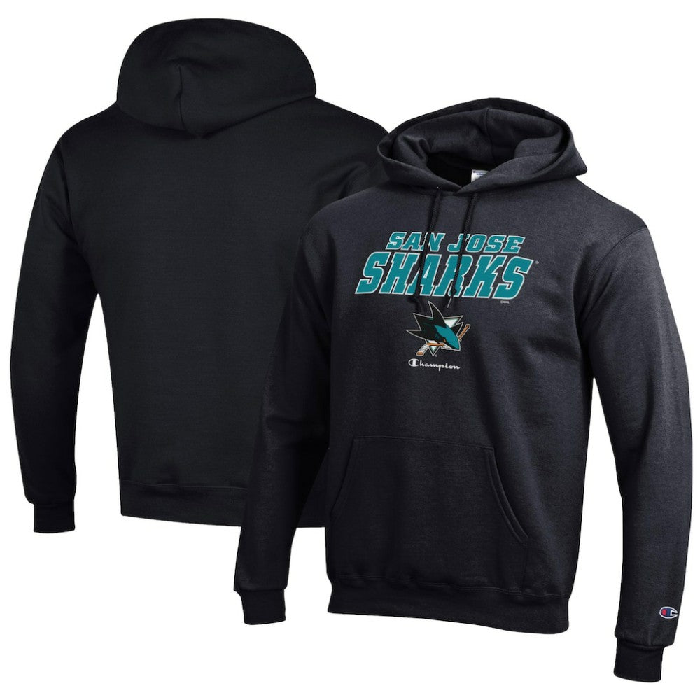 San Jose Sharks Champion Eco Powerblend Pullover Hoodie - Black - NHL 201078124