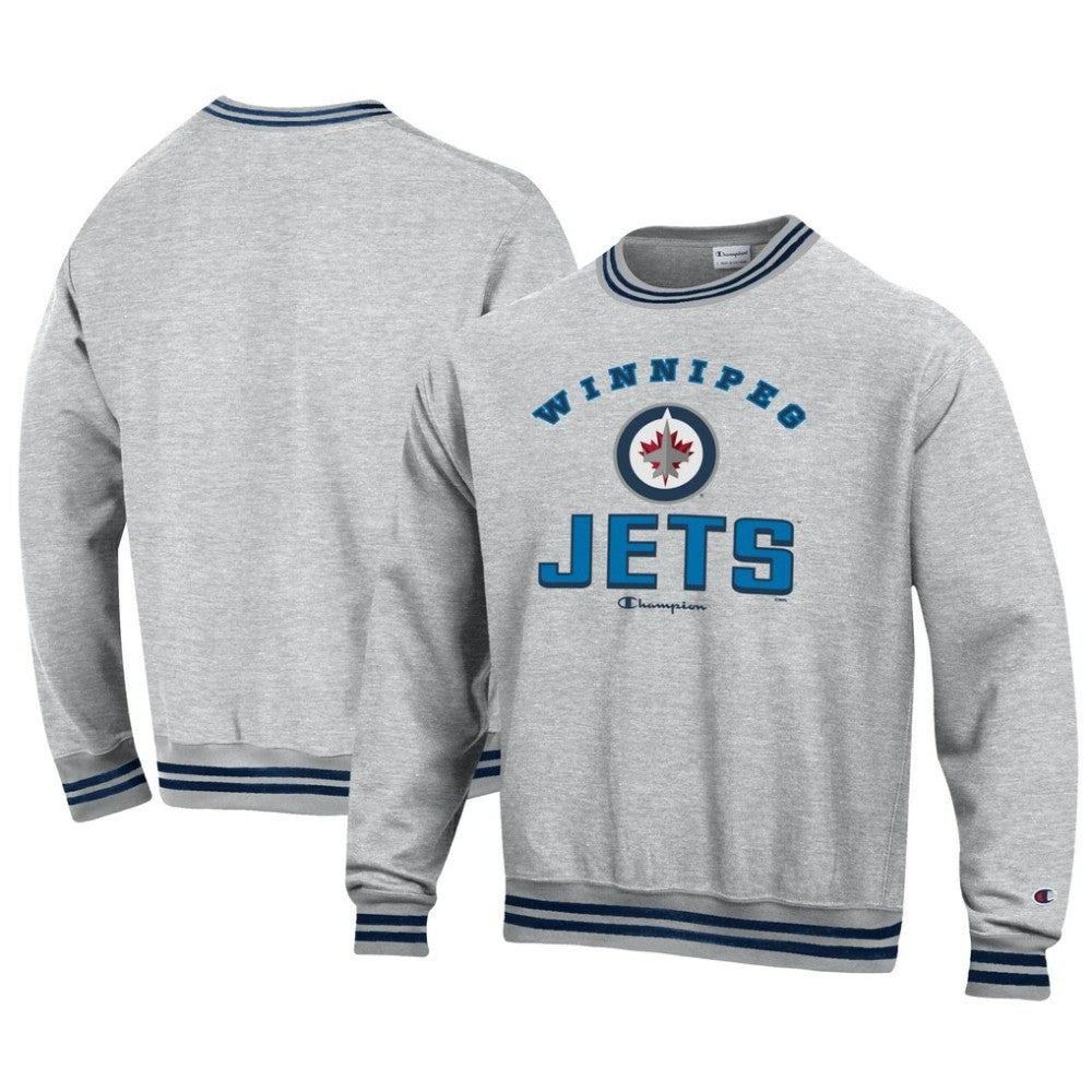 Winnipeg Jets Champion Reverse Weave Yarn Dye Pullover Sweatshirt - Heather Gray - NHL 201078145