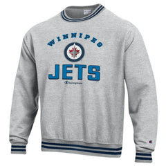 Winnipeg Jets Champion Reverse Weave Yarn Dye Pullover Sweatshirt - Heather Gray - NHL 201078145