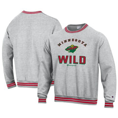Minnesota Wild Champion Reverse Weave Yarn Dye Pullover Sweatshirt - Heather Gray - NHL 201078146