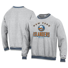 New York Islanders Champion Reverse Weave Yarn Dye Pullover Sweatshirt - Heather Gray - NHL 201078150