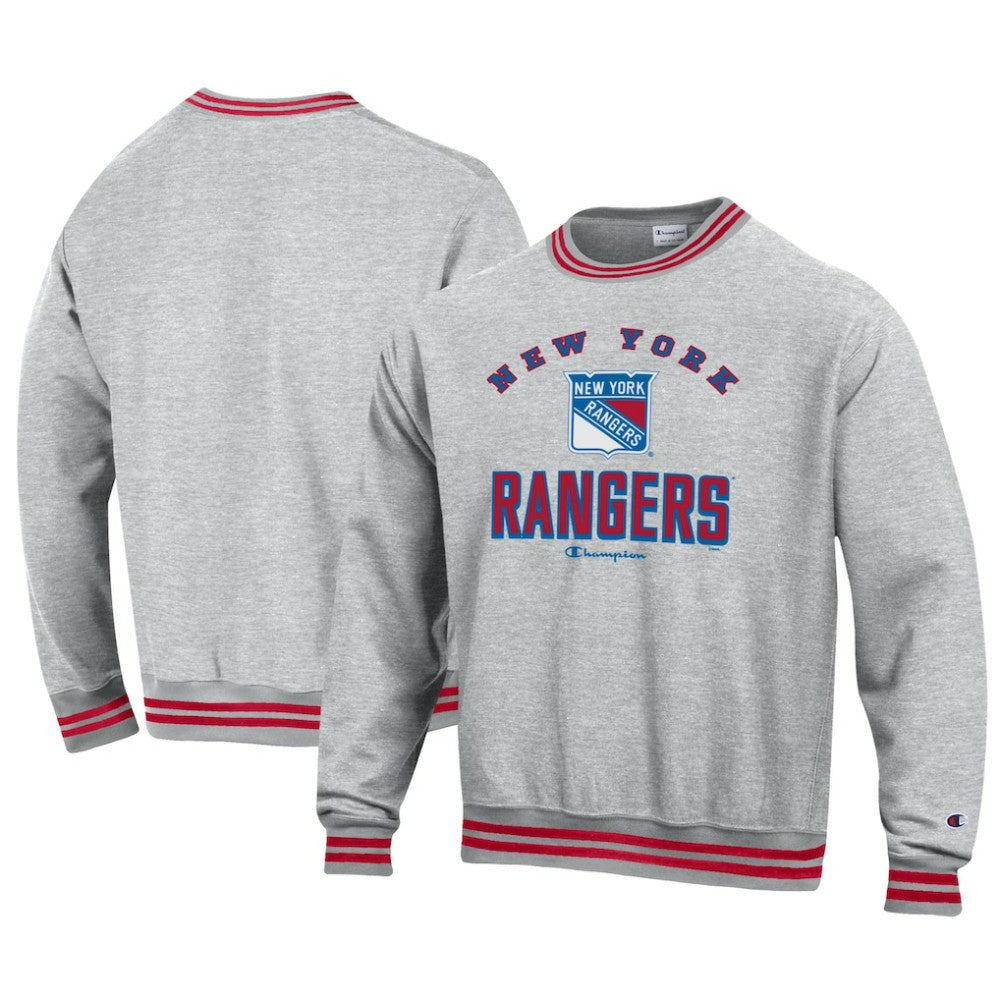 New York Rangers Champion Reverse Weave Yarn Dye Pullover Sweatshirt - Heather Gray - NHL 201078151