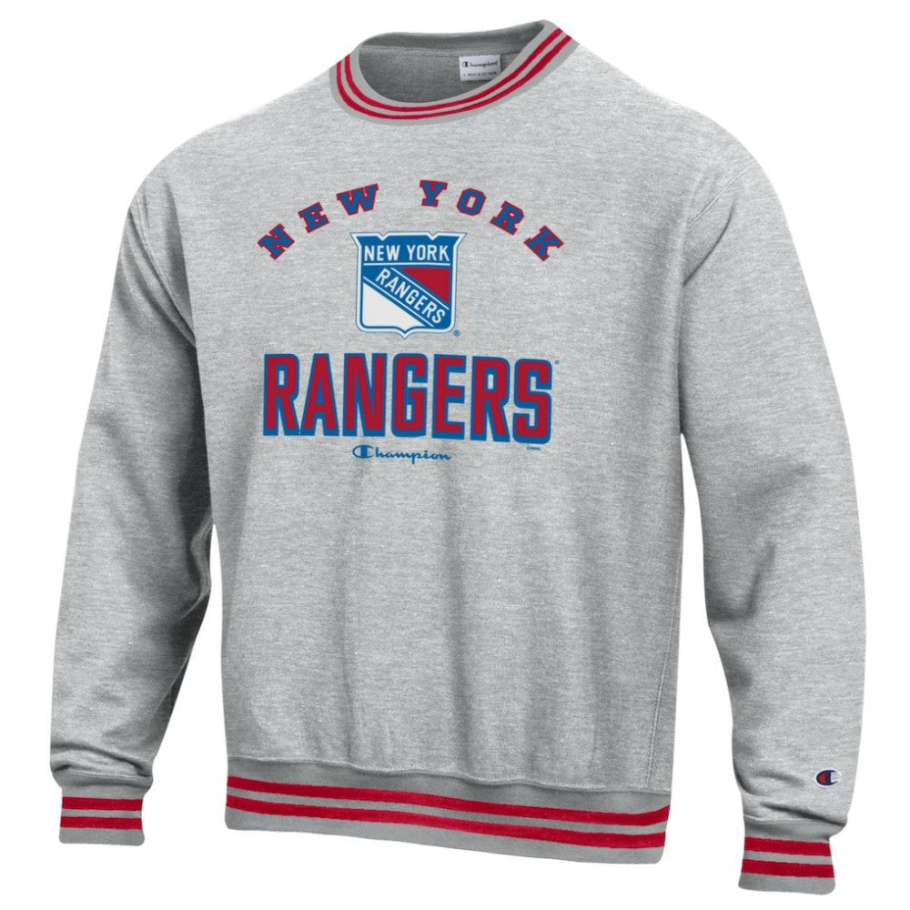 New York Rangers Champion Reverse Weave Yarn Dye Pullover Sweatshirt - Heather Gray - NHL 201078151