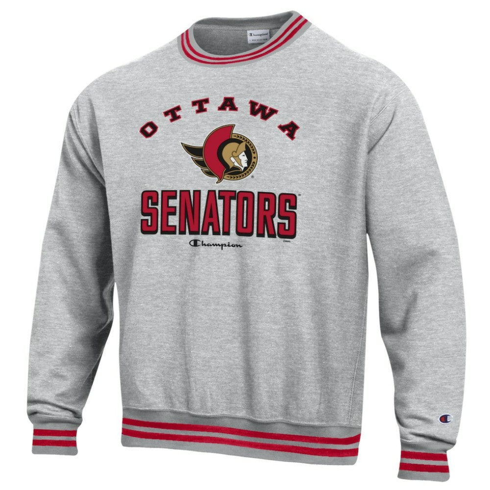 Ottawa Senators Champion Reverse Weave Yarn Dye Pullover Sweatshirt - Heather Gray - NHL 201078152