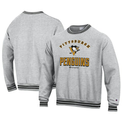 Pittsburgh Penguins Champion Reverse Weave Yarn Dye Pullover Sweatshirt - Heather Gray - NHL 201078154