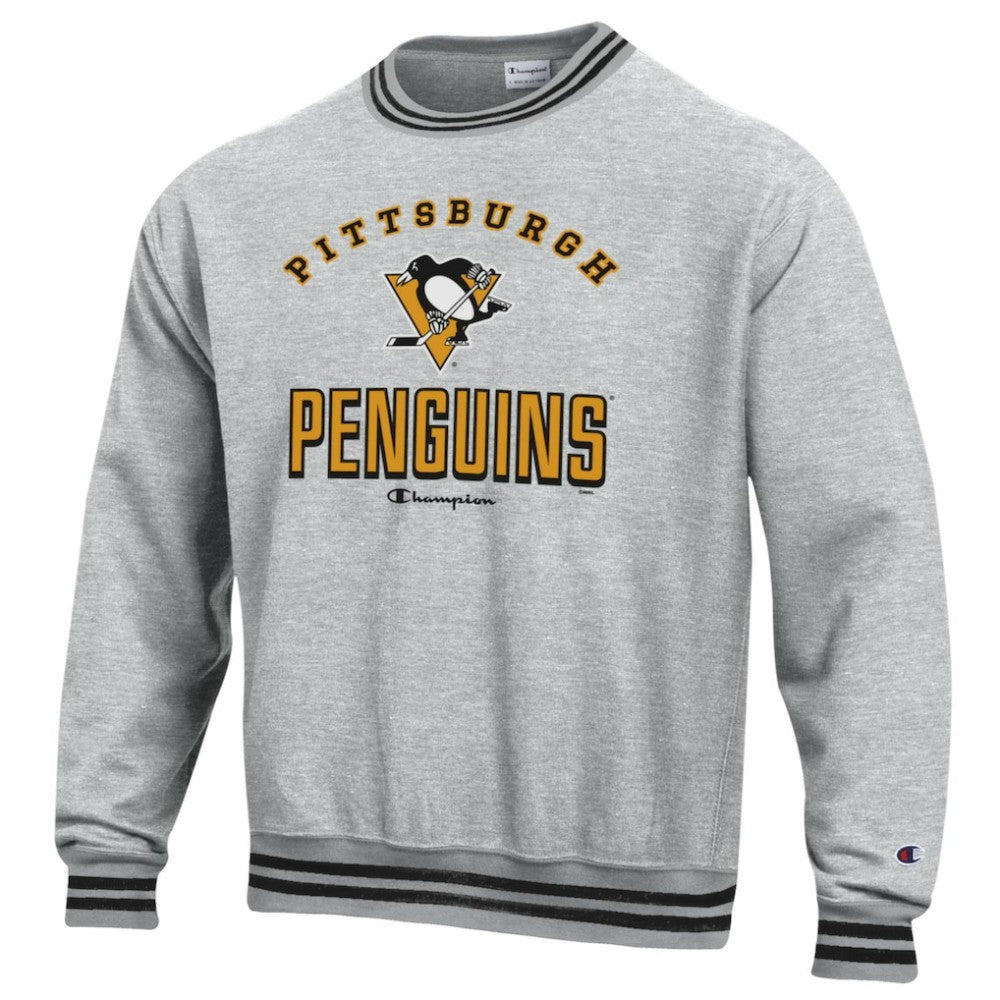 Pittsburgh Penguins Champion Reverse Weave Yarn Dye Pullover Sweatshirt - Heather Gray - NHL 201078154