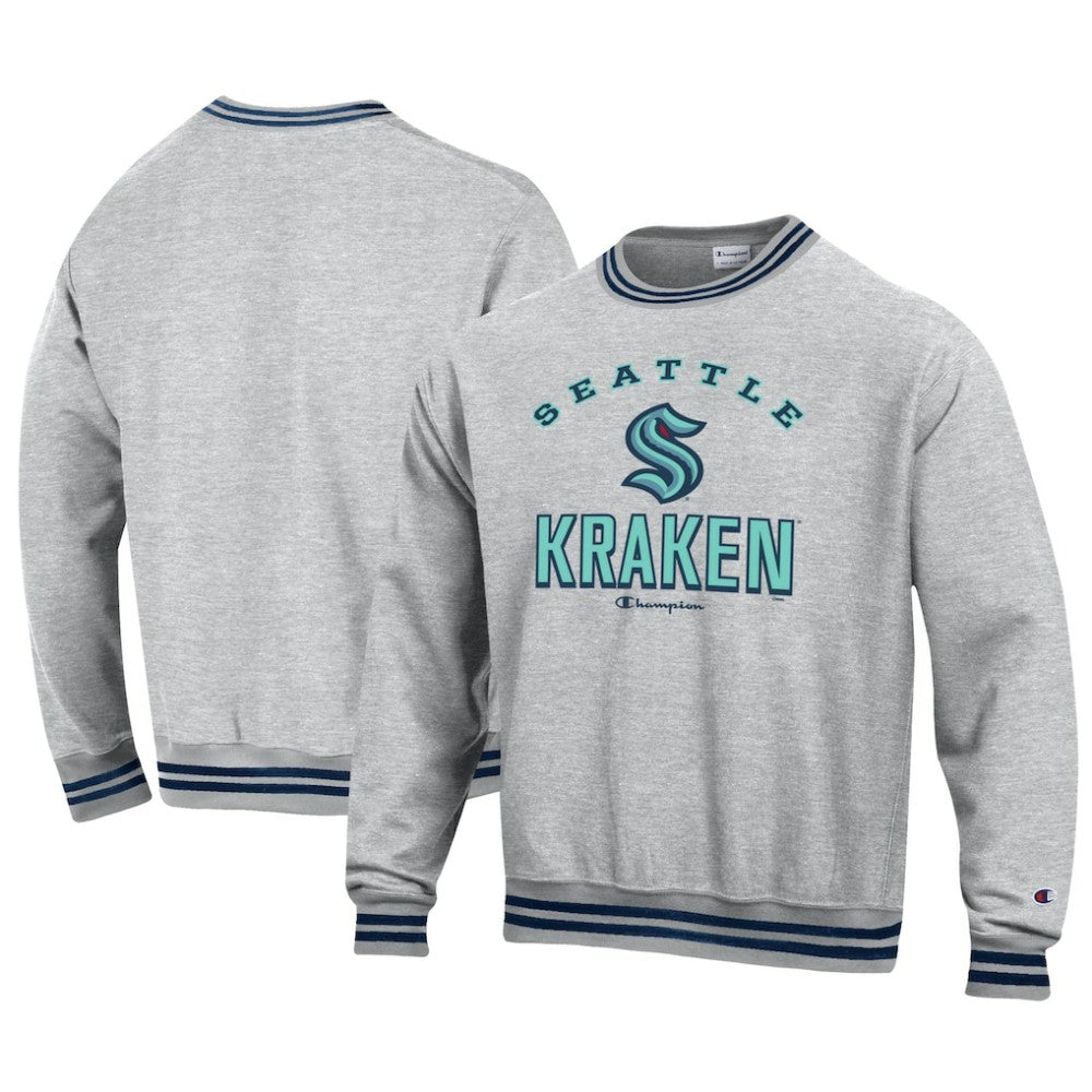 Seattle Kraken Champion Reverse Weave Yarn Dye Pullover Sweatshirt - Heather Gray - NHL 201078156