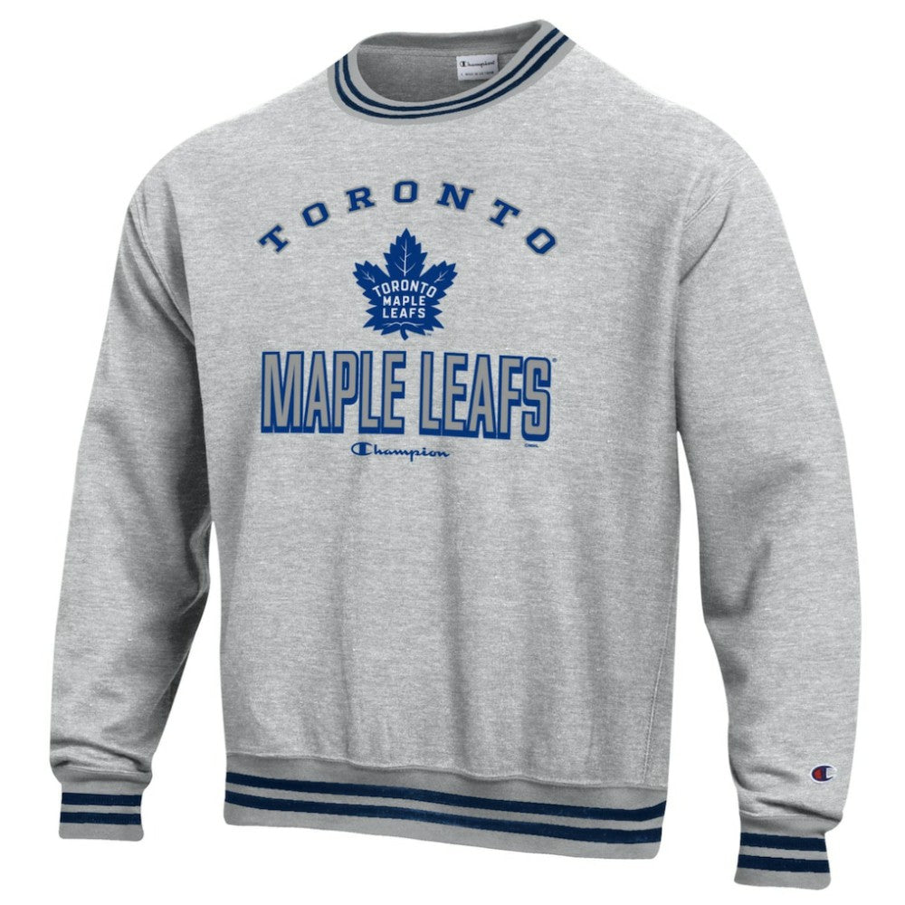 Toronto Maple Leafs Champion Reverse Weave Yarn Dye Pullover Sweatshirt - Heather Gray - NHL 201078159