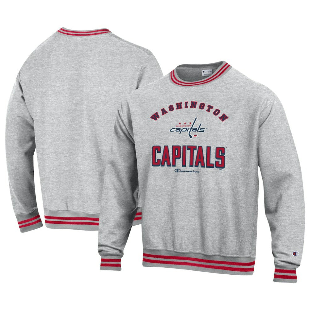 Washington Capitals Champion Reverse Weave Yarn Dye Pullover Sweatshirt - Heather Gray - NHL 201078160
