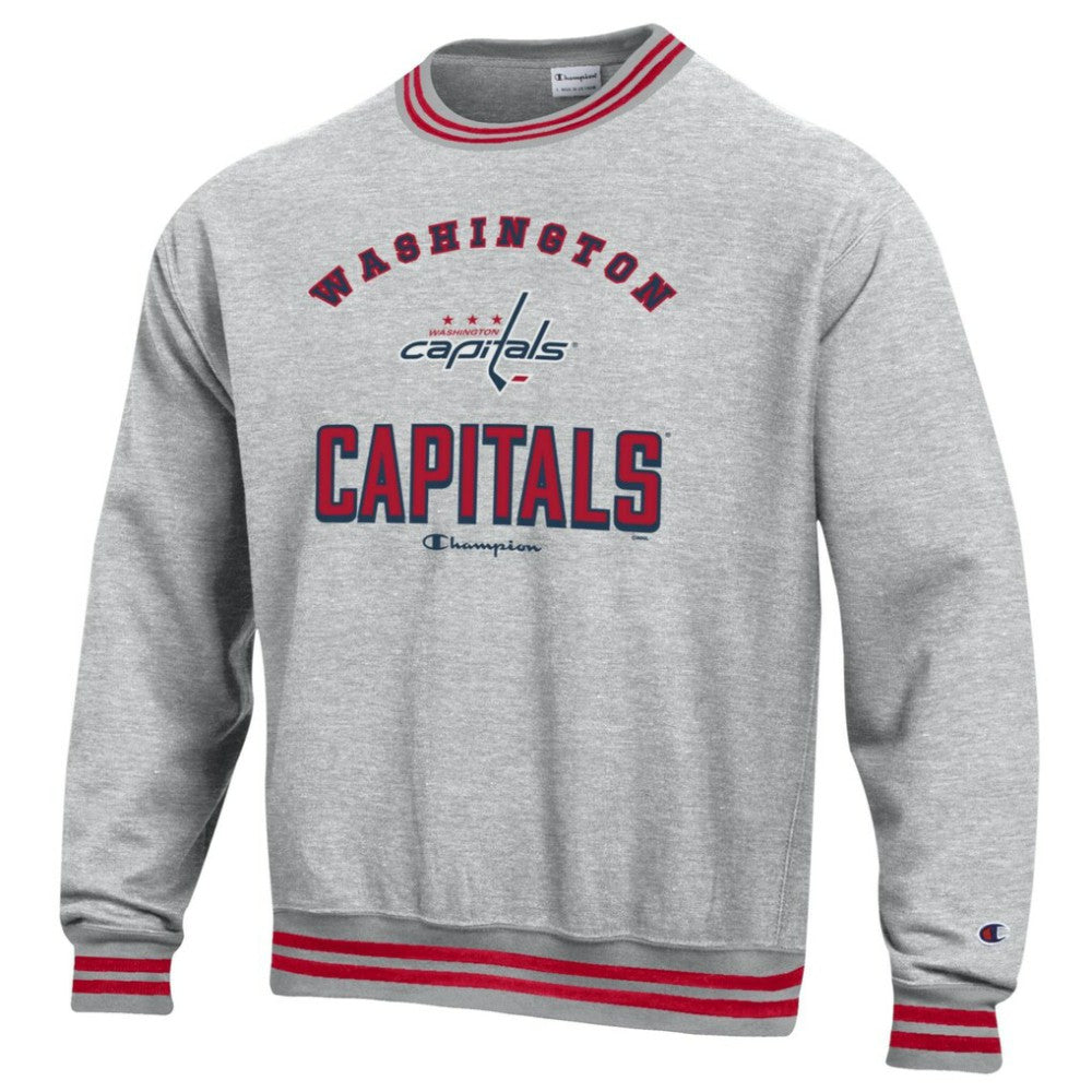 Washington Capitals Champion Reverse Weave Yarn Dye Pullover Sweatshirt - Heather Gray - NHL 201078160