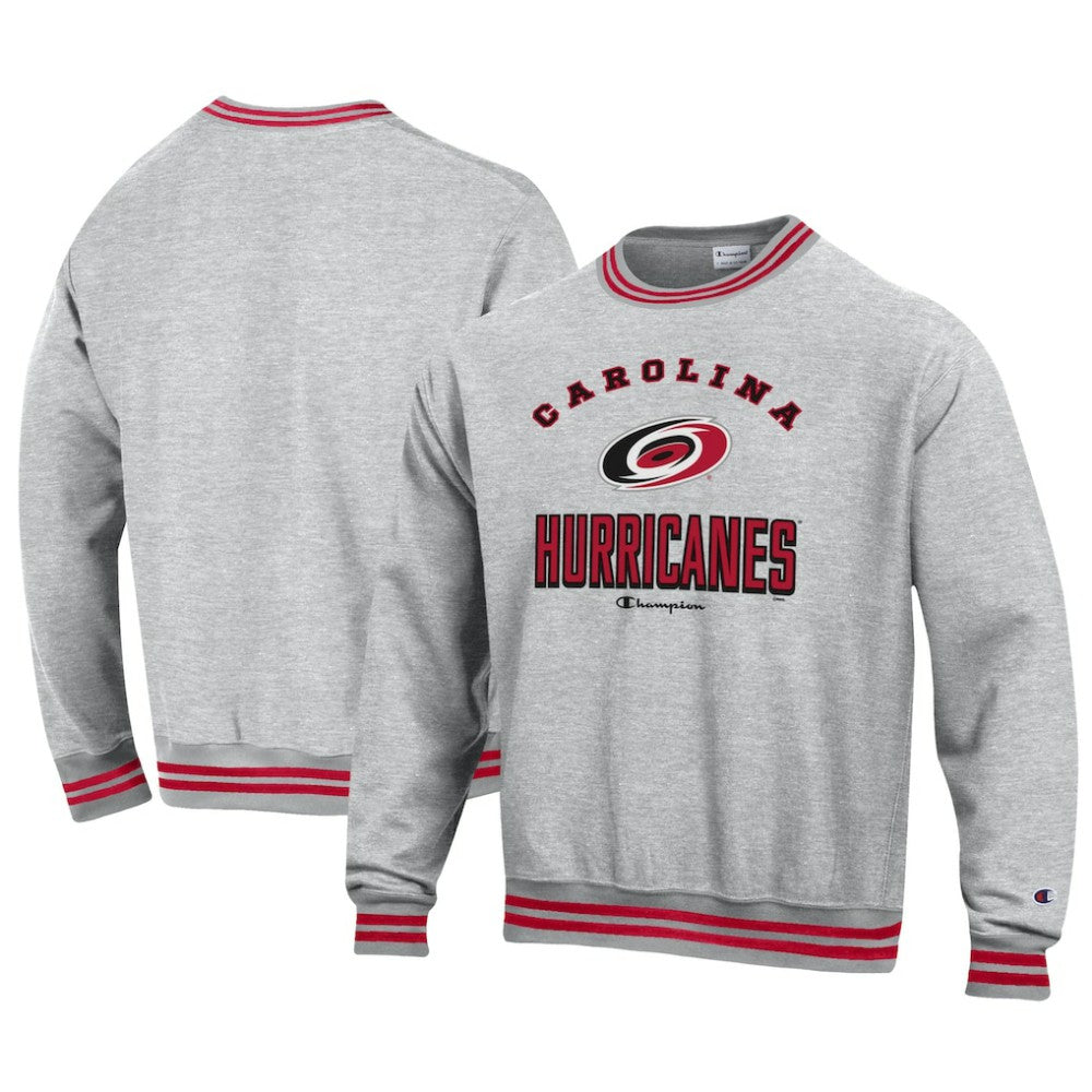 Carolina Hurricanes Champion Reverse Weave Yarn Dye Pullover Sweatshirt - Heather Gray - NHL 201078168