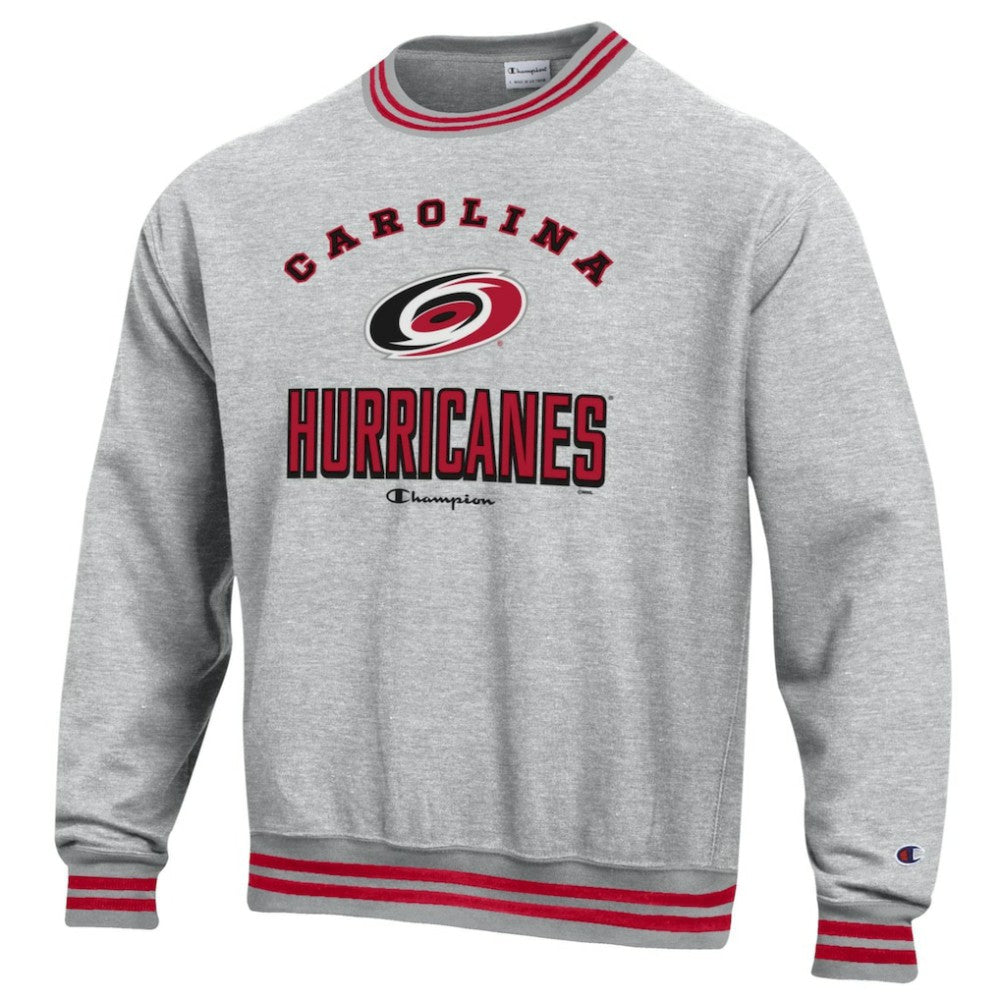 Carolina Hurricanes Champion Reverse Weave Yarn Dye Pullover Sweatshirt - Heather Gray - NHL 201078168