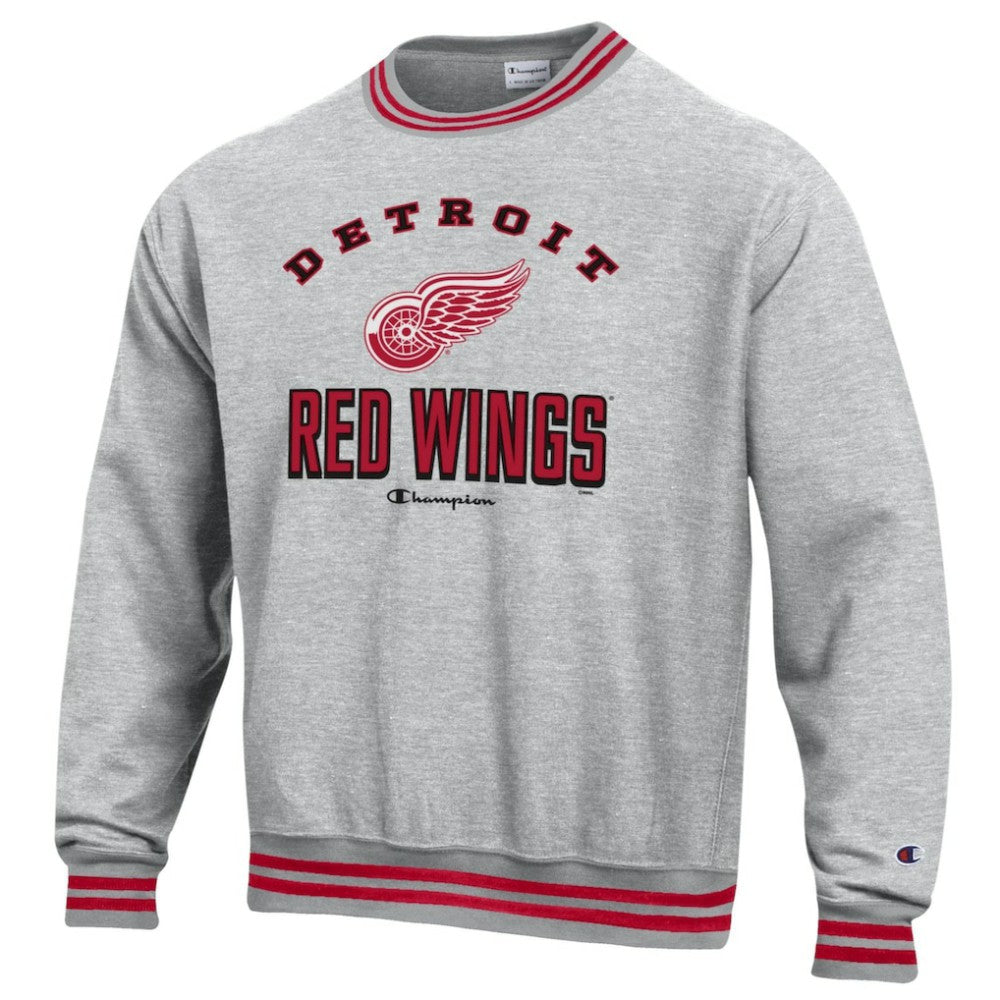 Detroit Red Wings Champion Reverse Weave Yarn Dye Pullover Sweatshirt - Heather Gray - NHL 201078169