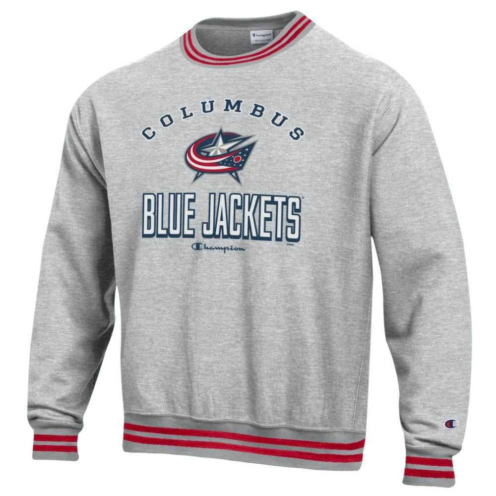 Columbus Blue Jackets Champion Reverse Weave Yarn Dye Pullover Sweatshirt - Heather Gray - NHL 201078171