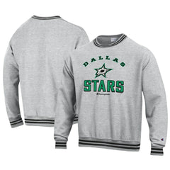 Dallas Stars Champion Reverse Weave Yarn Dye Pullover Sweatshirt - Heather Gray - NHL 201078172