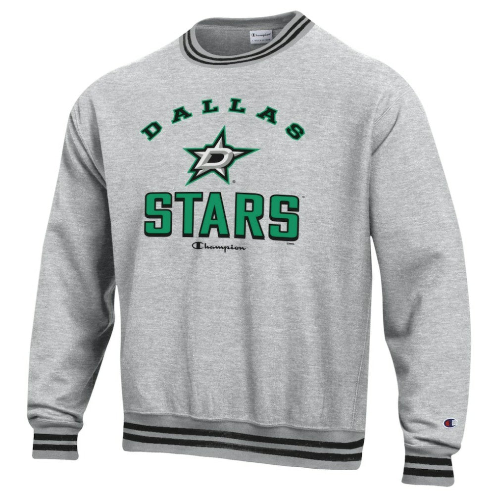 Dallas Stars Champion Reverse Weave Yarn Dye Pullover Sweatshirt - Heather Gray - NHL 201078172