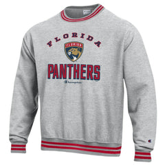 Florida Panthers Champion Reverse Weave Yarn Dye Pullover Sweatshirt - Heather Gray - NHL 201078174