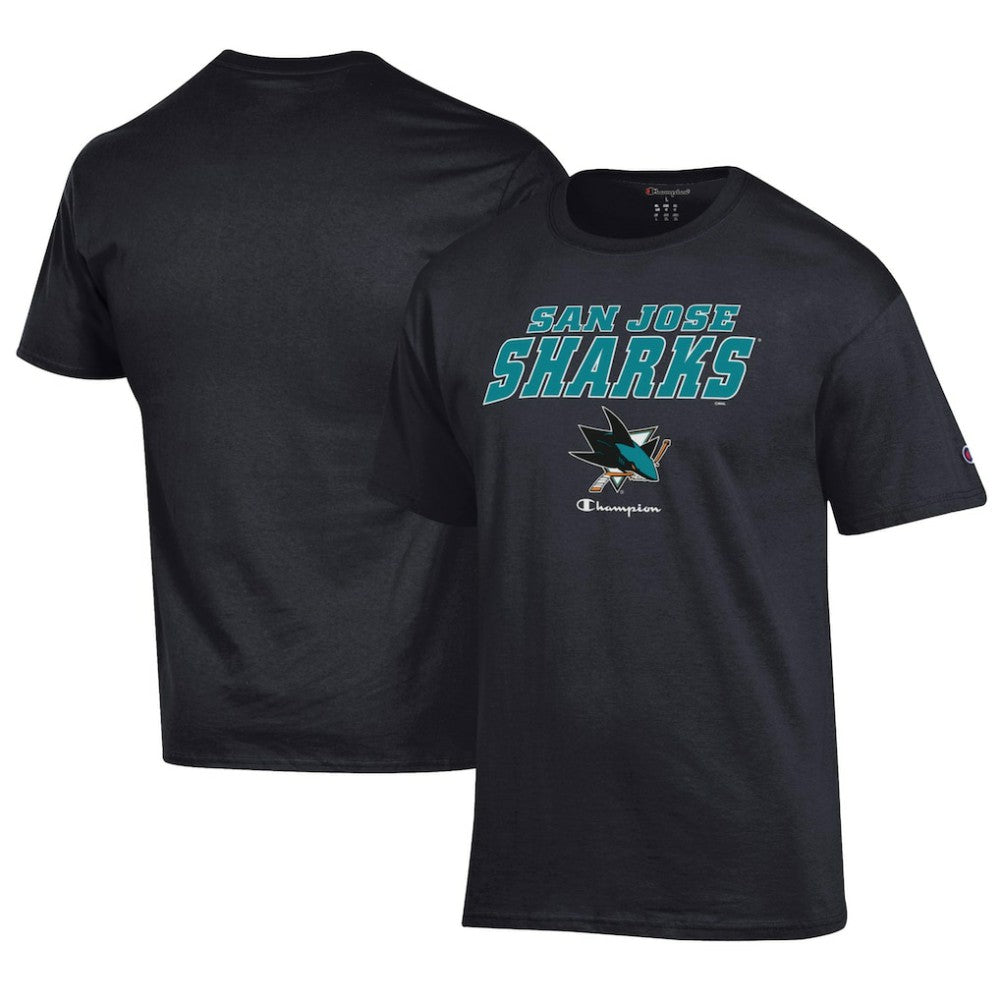 San Jose Sharks Champion Jersey T-Shirt - Black - NHL 201078187
